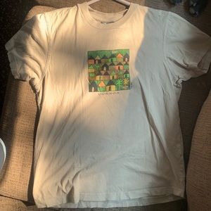 One way short sleeve tan tee shirt